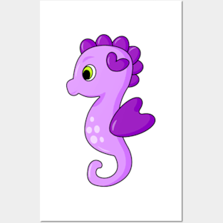 Seahorse swimming Posters and Art